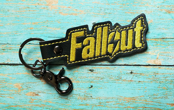 ITH Digital Embroidery Pattern for Fallout Snap Tab / Key Chain, 4X4 Hoop