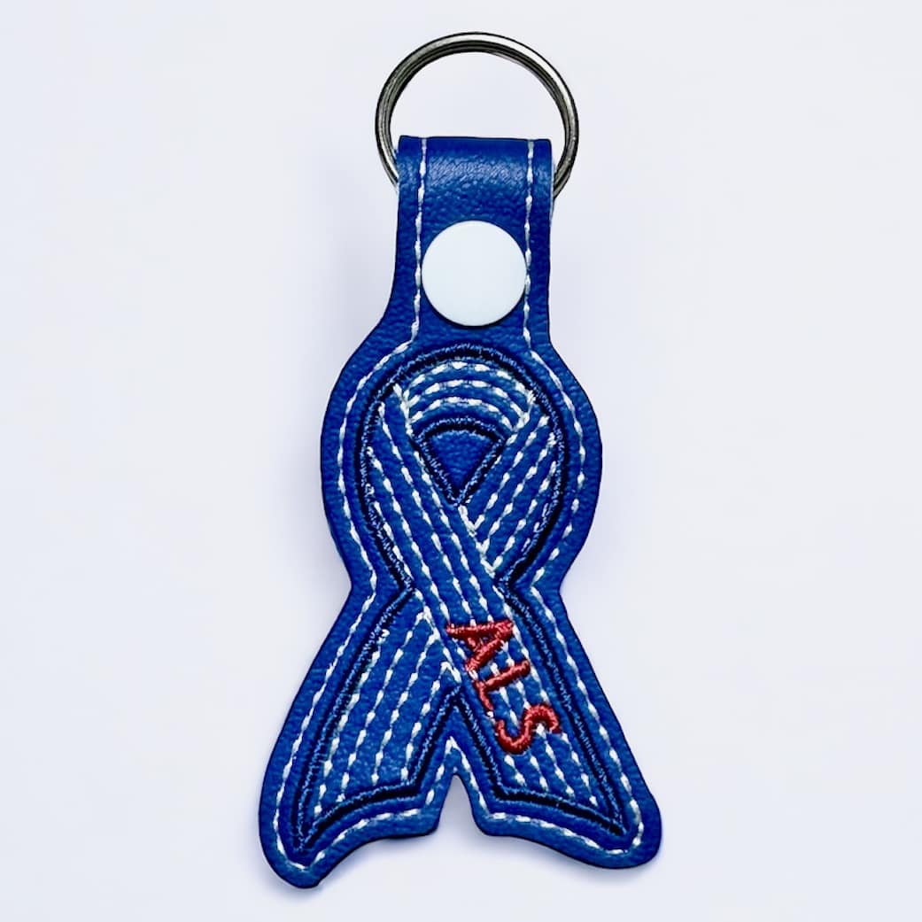 ITH Digital Embroidery Pattern for ALS Awareness Ribbon Snap Tab / Key ...