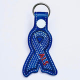 ITH Digital Embroidery Pattern for ALS Awareness Ribbon Snap Tab / Key Chain, 4X4 Hoop