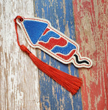 ITH Digital Embroidery Pattern for 4th of July Rocket 1 Bookmark, 4X4 Hoop