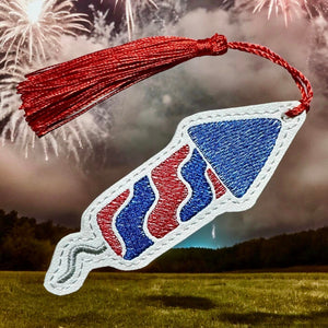 ITH Digital Embroidery Pattern for 4th of July Rocket 1 Bookmark, 4X4 Hoop