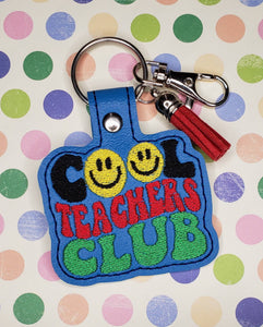 ITH Digital Embroidery Pattern for Cool Teachers Club Snap Tab / Keychain,