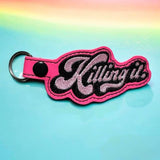 ITH Digital Embroidery Pattern for Killing It Snap Tab / Keychain, 4X4 Hoop