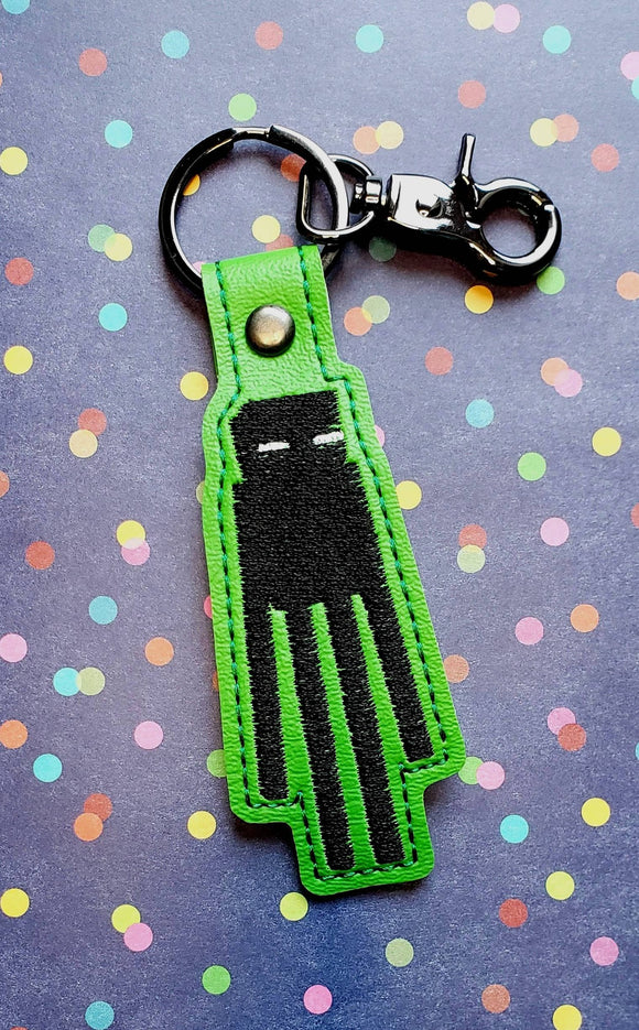 ITH Digital Embroidery Pattern for Enderman Snap Tab / Keychain, 4X4 Hoop