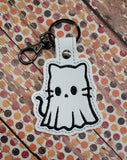 ITH Digital Embroidery pattern for Ghost Kitty 2 Snap Tab / Keychain, 4X4 Hoop