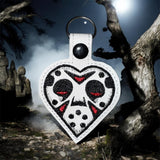 ITH Digital Embroidery Pattern for Horror Hearts Set of 4 Snap Tabs / Keychains, 4X4 & 5X7 Hoop