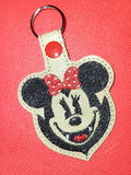 ITH Digital Embroidery Pattern for Vampire Minnie Snap Tab / Keychain, 4X4 & 5X7 Hoop