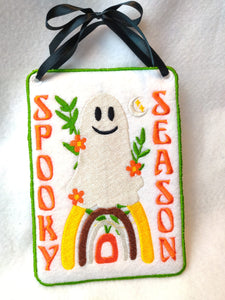 ITH Digital Embroidery Pattern for Spooky Season 5X7 Sign, 5X7 Hoop