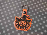 ITH Digital Embroidery Pattern for Pumpkin Witch Snap Tab / Keychain, 4X4 Hoop