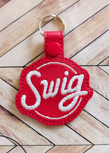 ITH Digital Embroidery Pattern for Swig Snap Tab / Keychain, 4X4 Hoop