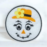 ITH Digital Embroidery Pattern for Scarecrow Boy & Girl Set of 2 Coaster, 4X4 Hoop