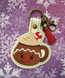 ITH Digital Embroidery Pattern for Gingerbread Coco Mug Snap Tab / Keychain, 4X4 Hoop