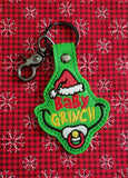 ITH Digital Embroidery Pattern for Baby Grinch Snap Tab / Keychain, 4X4 Hoop