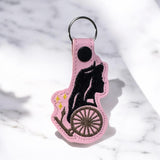 ITH Digital Embroidery Pattern for S-Beauty with Spinning Wheel Snap Tab / Keychain, 4X4 Hoop