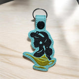 ITH Digital Embroidery Pattern for Jas with Lamp Snap Tab / Keychain, 4X4 Hoop