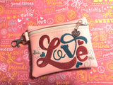 ITH Digital Embroidery Pattern for Love Arrow Cash Card Zipper Pouch 4.8X3.9, 5X7 Hoop