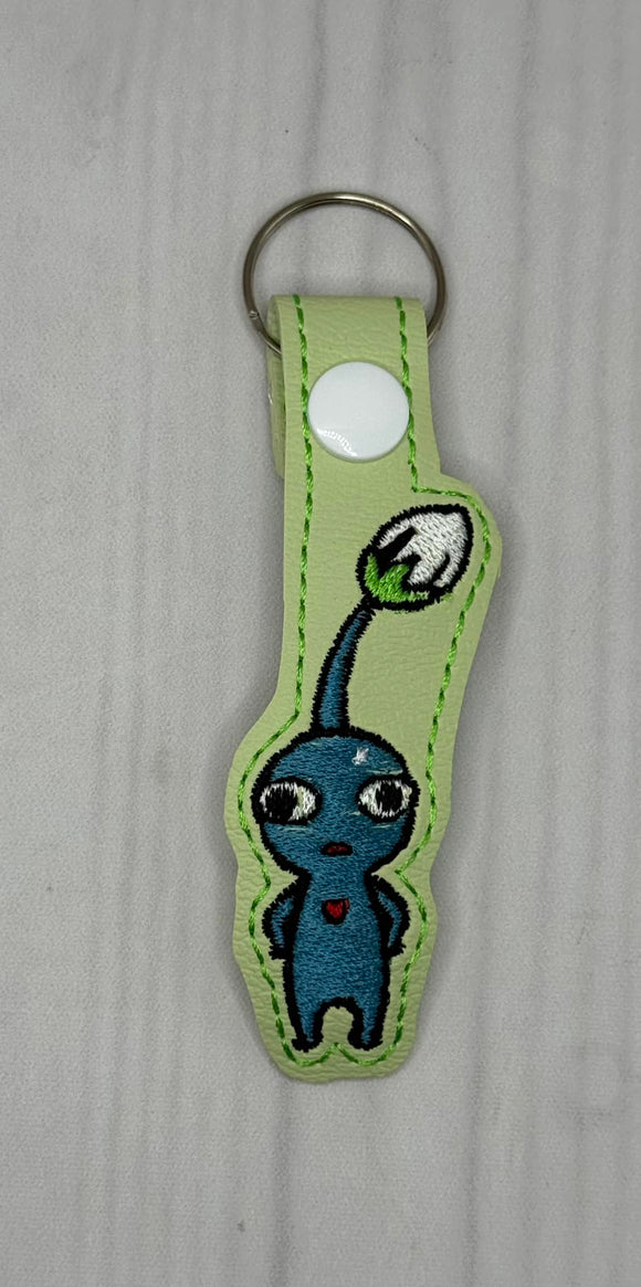 ITH Digital Embroidery Pattern for Blue Pikmin Snap Tab / Keychain, 4X4 Hoop
