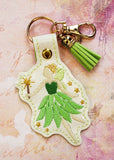 ITH Digital Embroidery Pattern for The Green Fairy Snap Tab / Keychain, 4X4 Hoop