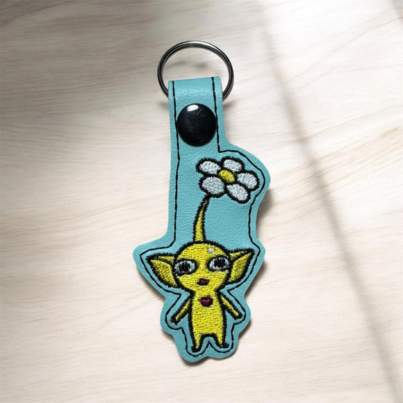 ITH Digital Embroidery Pattern for Yellow Pikmin Snap Tab / Keychain 4X4 Hoop