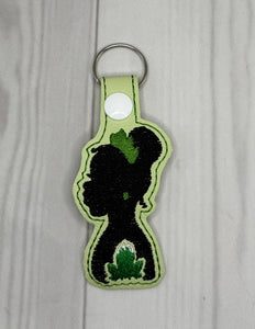 ITH Digital Embroidery Pattern for Tiana with Frog Snap Tab / Keychain, 4X4 Hoop