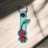 ITH Digital Embroidery Pattern for Red Pikmin Snap Tab / Key Chain, 4X4 Hoop