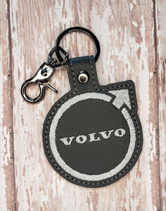 ITH Digital Embroidery Pattern for Volvo New Snap Tab / Keychain, 4X4 Hoop