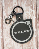 ITH Digital Embroidery Pattern for Volvo New Snap Tab / Keychain, 4X4 Hoop