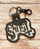 ITH Digital Embroidery Pattern for Ghost Snap Tab / Keychain, 4X4 Hoop