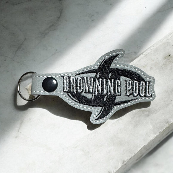 ITH Digital Embroidery Pattern for Drowning Pool Snap Tab / Keychain. 4X4 Hoop