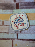 ITH Digital Embroidery Pattern for America Y'All Coaster, 4X4 Hoop