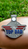 ITH Digital Embroidery Pattern for Top DAD Snap Tab / Keychain, 4X4 Hoop