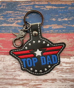 ITH Digital Embroidery Pattern for Top DAD Snap Tab / Keychain, 4X4 Hoop