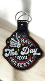 ITH Digital Embroidery Pattern for The Day You Deserve Snap Tab / Keychain, 4X4 Hoop