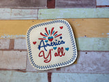 ITH Digital Embroidery Pattern for America Y'All Coaster, 4X4 Hoop