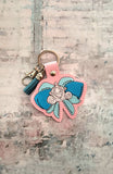 ITH Digital Embroidery Pattern for Princess Bow Cindy Snap Tab / Keychain, 4X4 Hoop