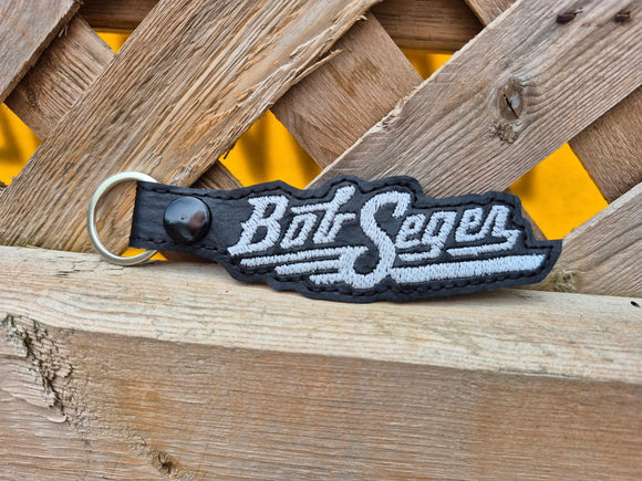 ITH Digital Embroidery Pattern for Bob Seger Snap Tab / Keychain, 4X4 Hoop