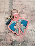 ITH Digital Embroidery Pattern for Princess Bow Cindy Snap Tab / Keychain, 4X4 Hoop