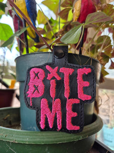 ITH Digital Embroidery Pattern for Bite Me Avril Snap Tab / Keychain, 4X4 Hoop