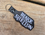 ITH Digital Embroidery Pattern for Blake Shelton Snap Tab / Keychain, 4X4 Hoop