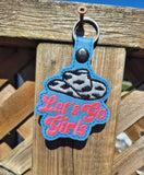 ITH Digital Embroidery Pattern for Let Go Girls Snap Tab / Keychain, 4X4 Hoop