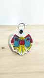 ITH Digital Embroidery Pattern for Princess Bow S White Snap Tab / Keychain, 4X4 Hoop