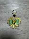ITH Digital Embroidery Pattern for Princess Bow Tiana Snap Tab / Keychain, 4X4 Hoop