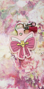 ITH Digital Embroidery Pattern for Princess Bow Aurora Snap Tab / Keychain, 4X4 Hoop