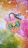 ITH Digital Embroidery Pattern for Princess Bow Tiana Snap Tab / Keychain, 4X4 Hoop