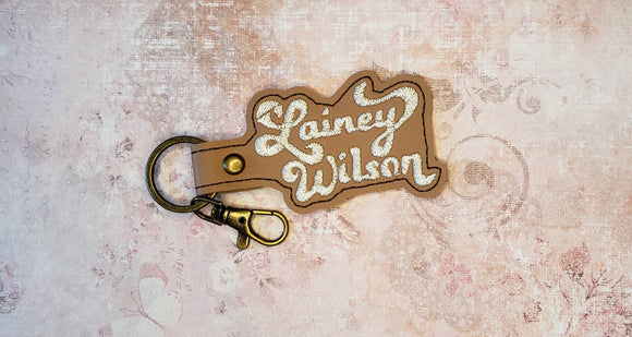 ITH Digital Embroidery Pattern for Lainey Wilson Snap Tab / Keychain, 4X4 Hoop