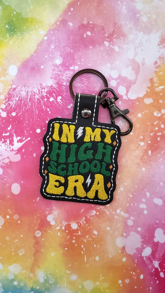 ITH Digital Embroidery Pattern for In My High School ERA Snap Tab / Keychain, 4X4 Hoop