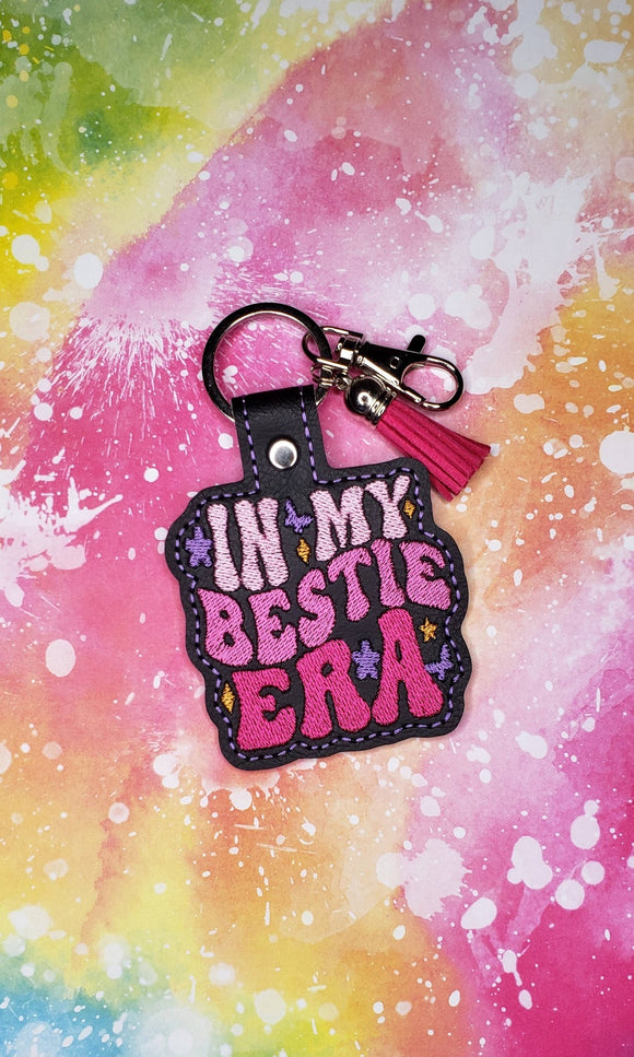 ITH Digital Embroidery Pattern for In My Bestie ERA Snap Tab / Keychain, 4X4 Hoop