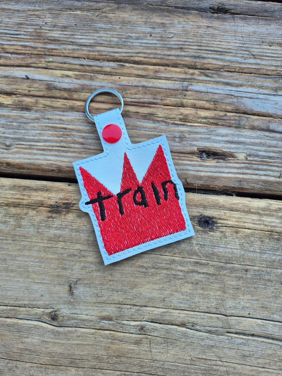 ITH Digital Embroidery Pattern for Train Snap Tab / Keychain, 4X4 Hoop
