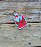 ITH Digital Embroidery Pattern for Train Snap Tab / Keychain, 4X4 Hoop