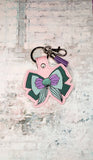 ITH Digital Embroidery Pattern for Princess Bow Arial Snap Tab / Keychain, 4X4 Hoop